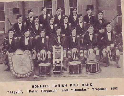 Cowal Band, no committee but the trophies are identified